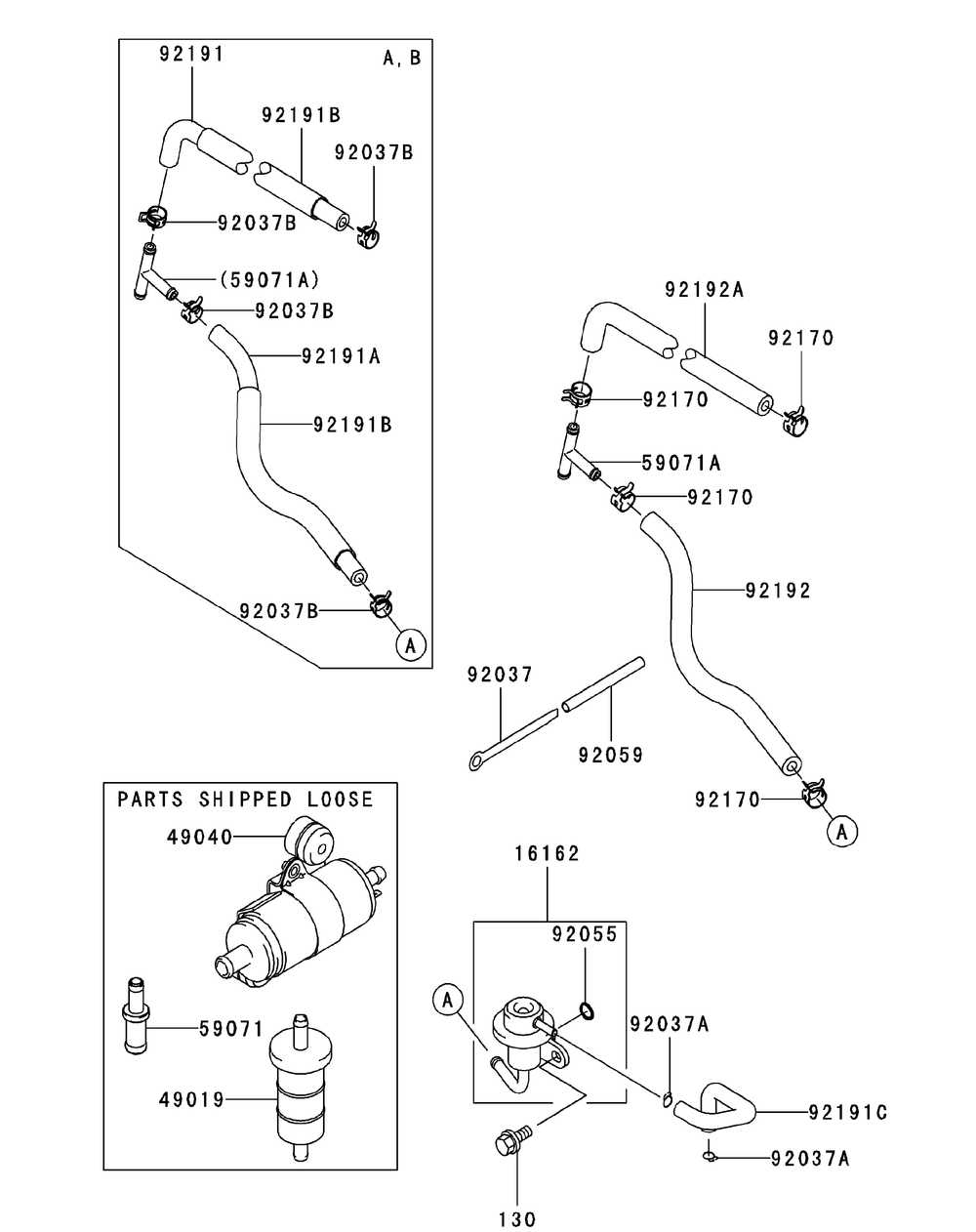 Fd791d-Cs05 Fuel Tank And Fuel Valve Diagram and Parts List for M60-KW LC-53AJ8CT6050-29HP-LC-DFI Cub Cadet Lawn Tractor